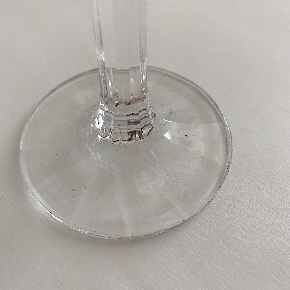 Polish crystal rain drop design wine glasses with multi  faceted stems - Picture 5 of 5